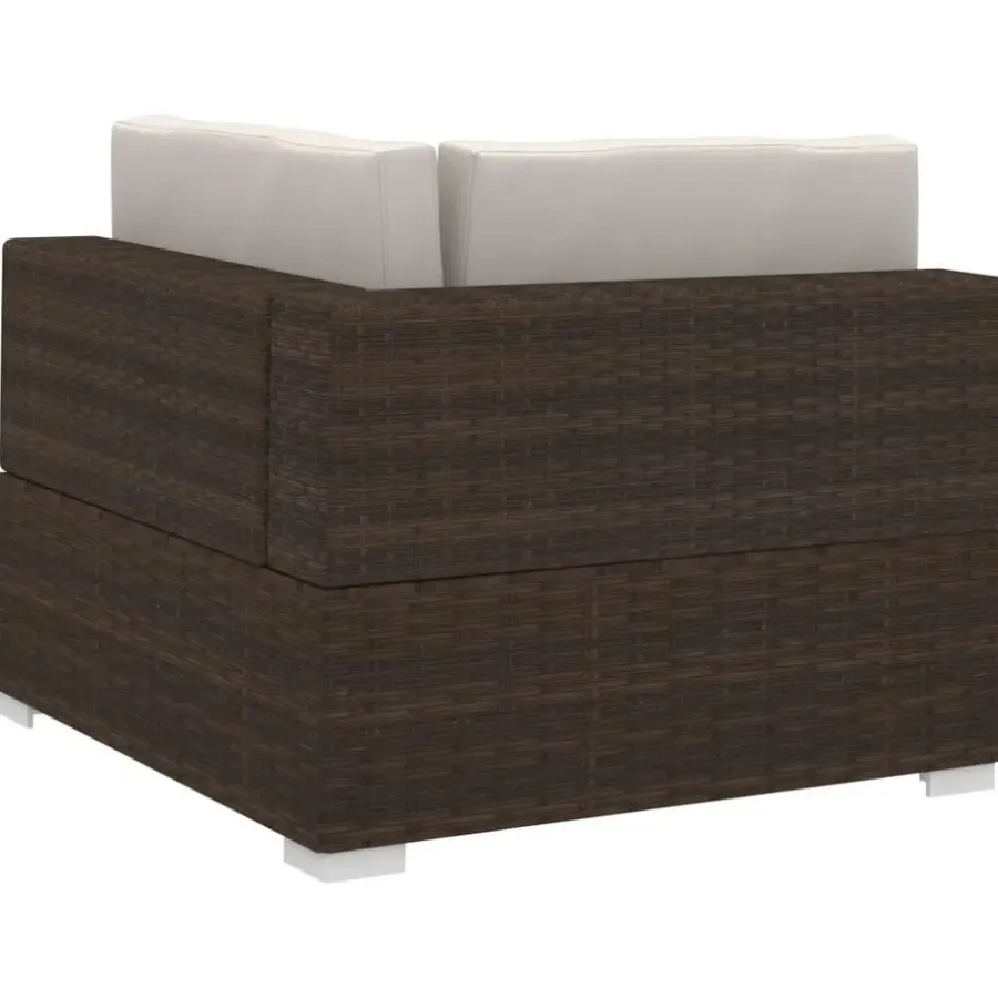 Loungebanken-vidaXL - Bankset - Bruin - Poly rattan