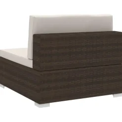 Loungebanken-vidaXL - Bankset - Bruin - Poly rattan