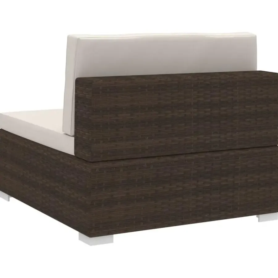 Loungebanken-vidaXL - Bankset - Bruin - Poly rattan