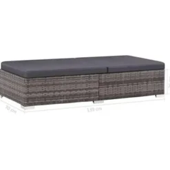 vidaXL - Bankset - Grijs - Poly rattan