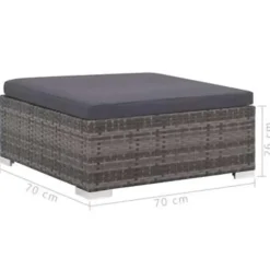 Loungesets-vidaXL - Bankset - Grijs - Poly rattan