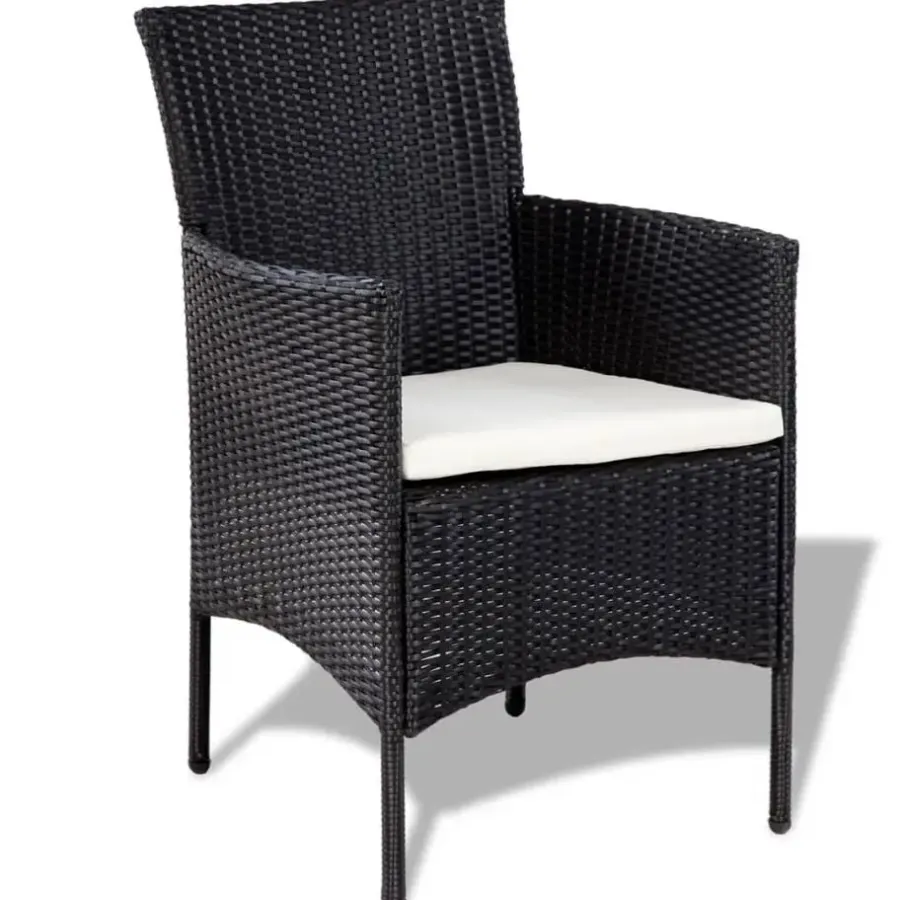 Loungesets-vidaXL - Bankset - Zwart - Poly rattan