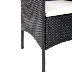 Loungesets-vidaXL - Bankset - Zwart - Poly rattan