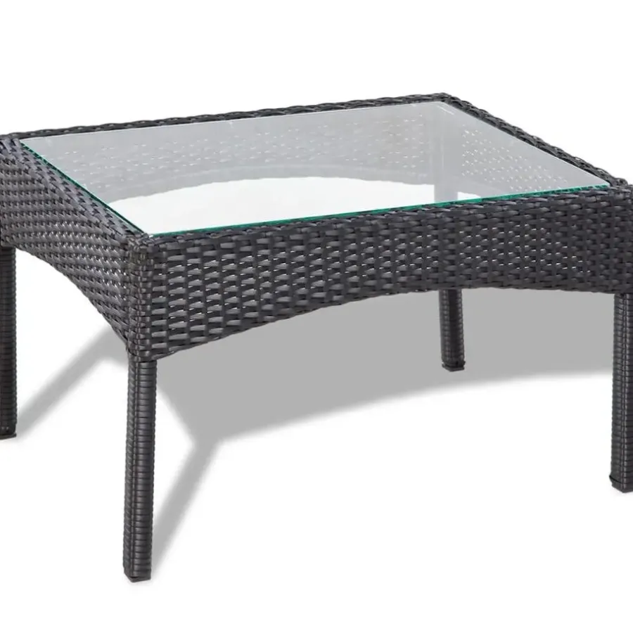 Loungesets-vidaXL - Bankset - Zwart - Poly rattan