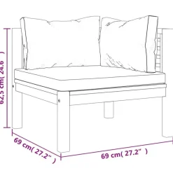 Loungeset Elementen-vidaXL - Bankstel - Grijs - Acaciahout