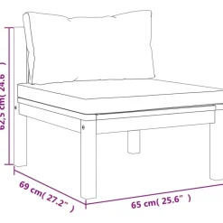 Loungeset Elementen-vidaXL - Bankstel - Grijs - Acaciahout
