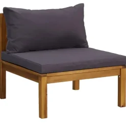 Loungeset Elementen-vidaXL - Bankstel - Grijs - Acaciahout