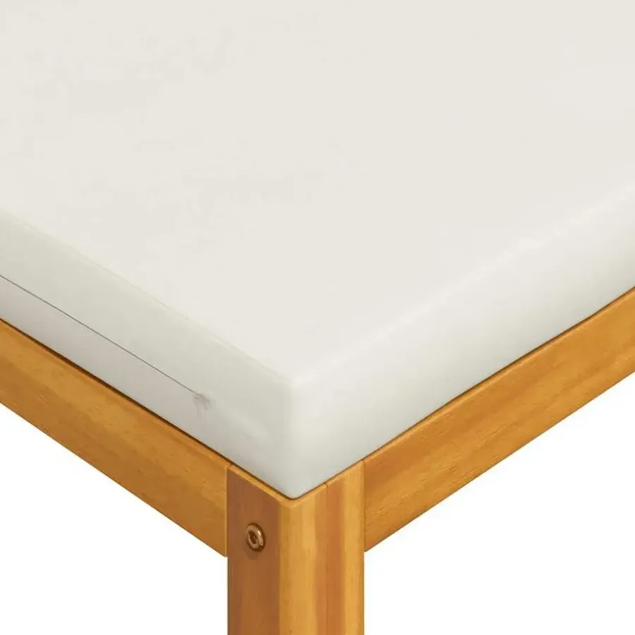 vidaXL - Bankstel - Wit - Acaciahout - 2 stuks - Met kussens