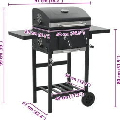 vidaXL - Barbecue - Zwart - Staal