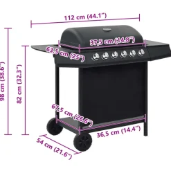 vidaXL - Barbecue - Zwart - Staal