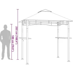 vidaXL - Barbecue Paviljoen - Antraciet - Staal