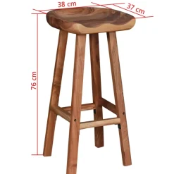 vidaXL - Barkruk - Bruin - Hout - 2 stuks