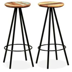 Barkrukken-vidaXL - Barkruk - Bruin - Hout - 2 stuks
