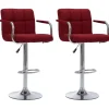 Barkrukken-vidaXL - Barstoel - Rood - Stof - 2 stuks