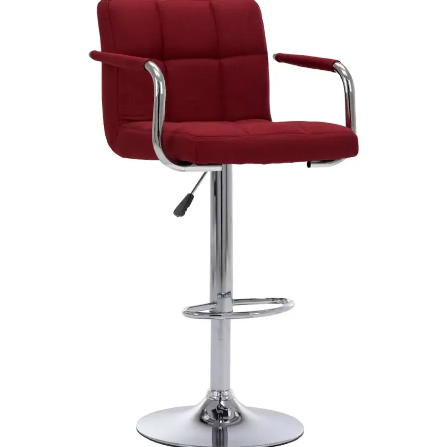 Barkrukken-vidaXL - Barstoel - Rood - Stof - 2 stuks