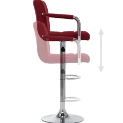 Barkrukken-vidaXL - Barstoel - Rood - Stof - 2 stuks