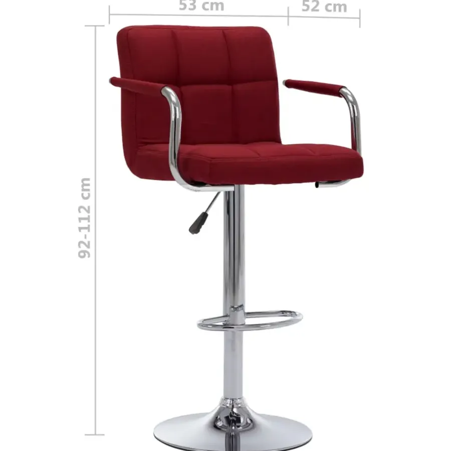 Barkrukken-vidaXL - Barstoel - Rood - Stof - 2 stuks