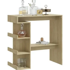 vidaXL - Bartafel - Bruin - Bewerkt hout