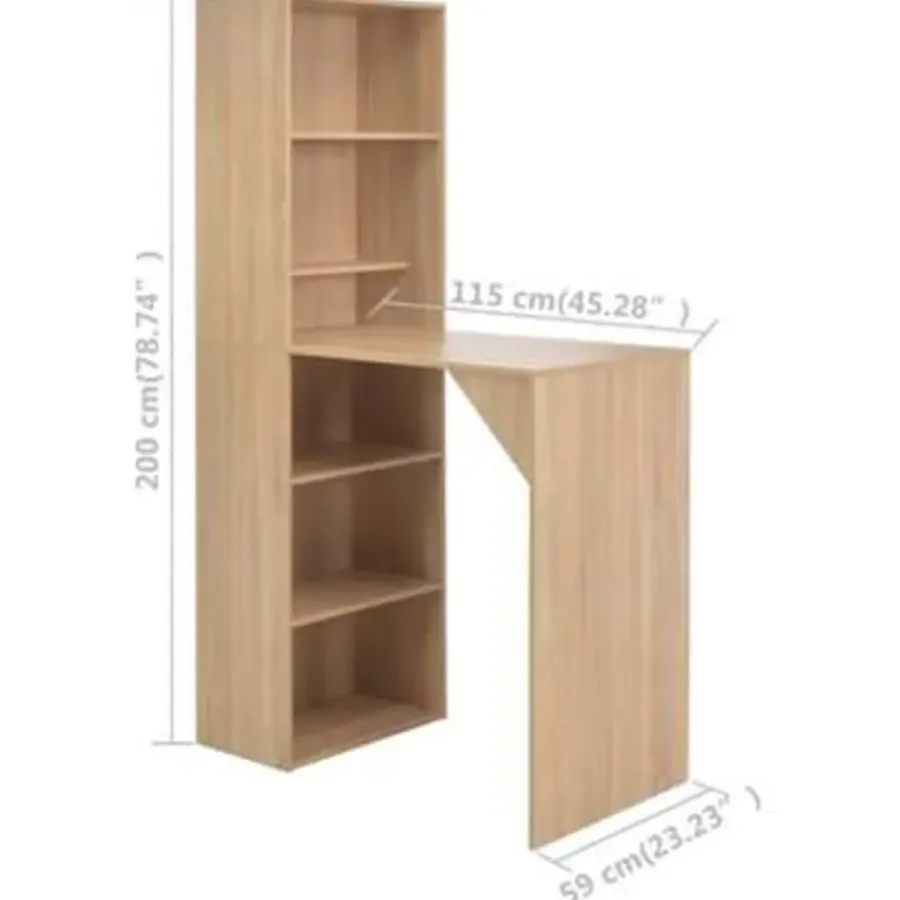 Bartafels-vidaXL - Bartafel - Bruin - Bewerkt hout