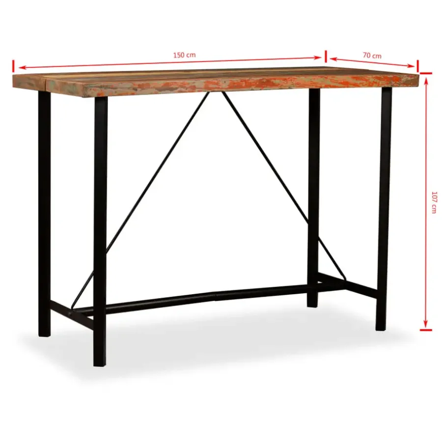 Bartafels-vidaXL - Bartafel - Bruin - Hout - 150 x 70 x 107 cm
