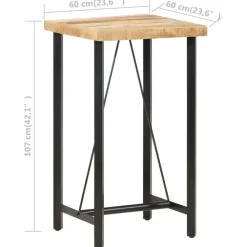 vidaXL - Bartafel - Bruin - Hout - 60 x 60 x 107 cm