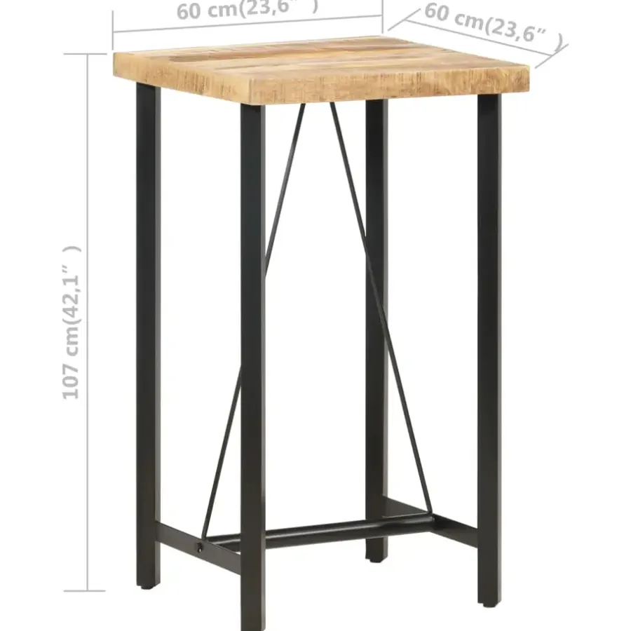 vidaXL - Bartafel - Bruin - Hout - 60 x 60 x 107 cm