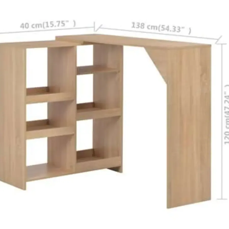 Bartafels-vidaXL - Bartafel - Bruin - Bewerkt hout