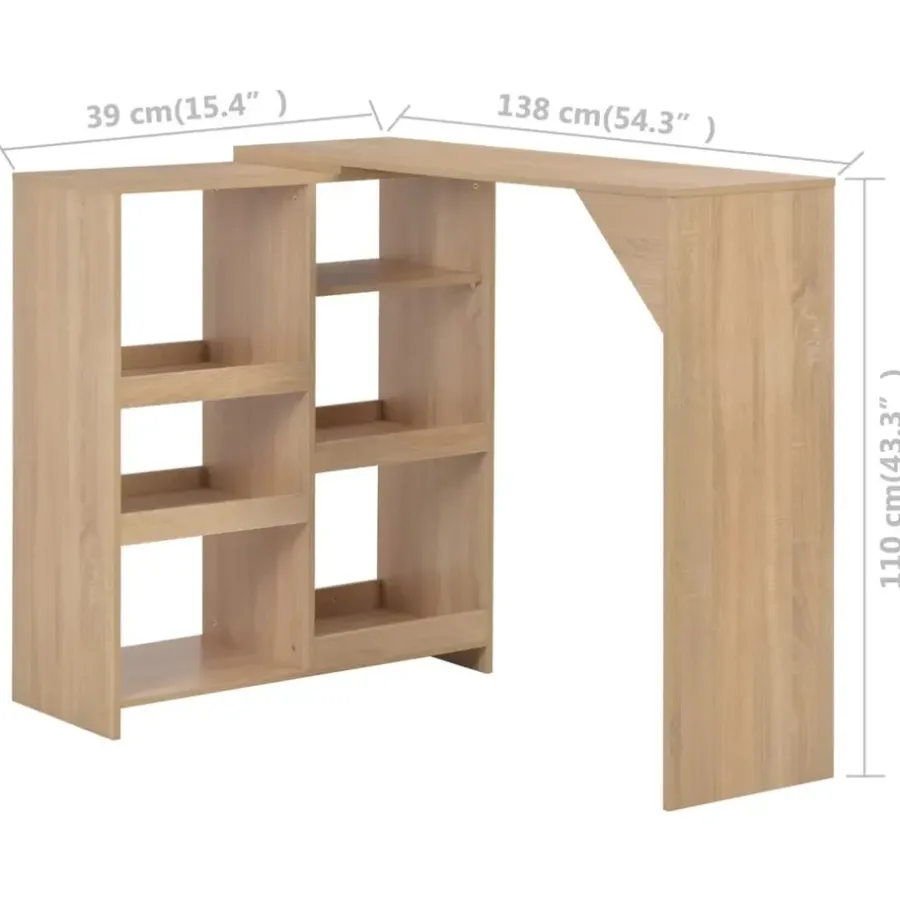Bartafels-vidaXL - Bartafel - Bruin - Bewerkt hout