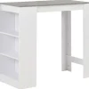 Bartafels-vidaXL - Bartafel - Wit - Bewerkt hout