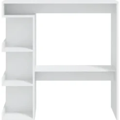 vidaXL - Bartafel - Wit - Bewerkt hout