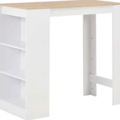 vidaXL - Bartafel - Wit - Bewerkt hout
