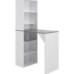 Bartafels-vidaXL - Bartafel - Wit - Bewerkt hout