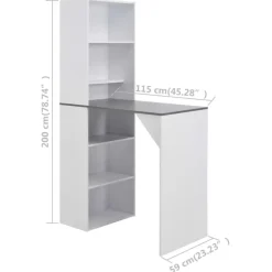 Bartafels-vidaXL - Bartafel - Wit - Bewerkt hout
