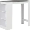 vidaXL - Bartafel - Wit - Bewerkt hout