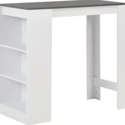vidaXL - Bartafel - Wit - Bewerkt hout