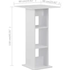 Bartafels-vidaXL - Bartafel - Wit - Bewerkt hout