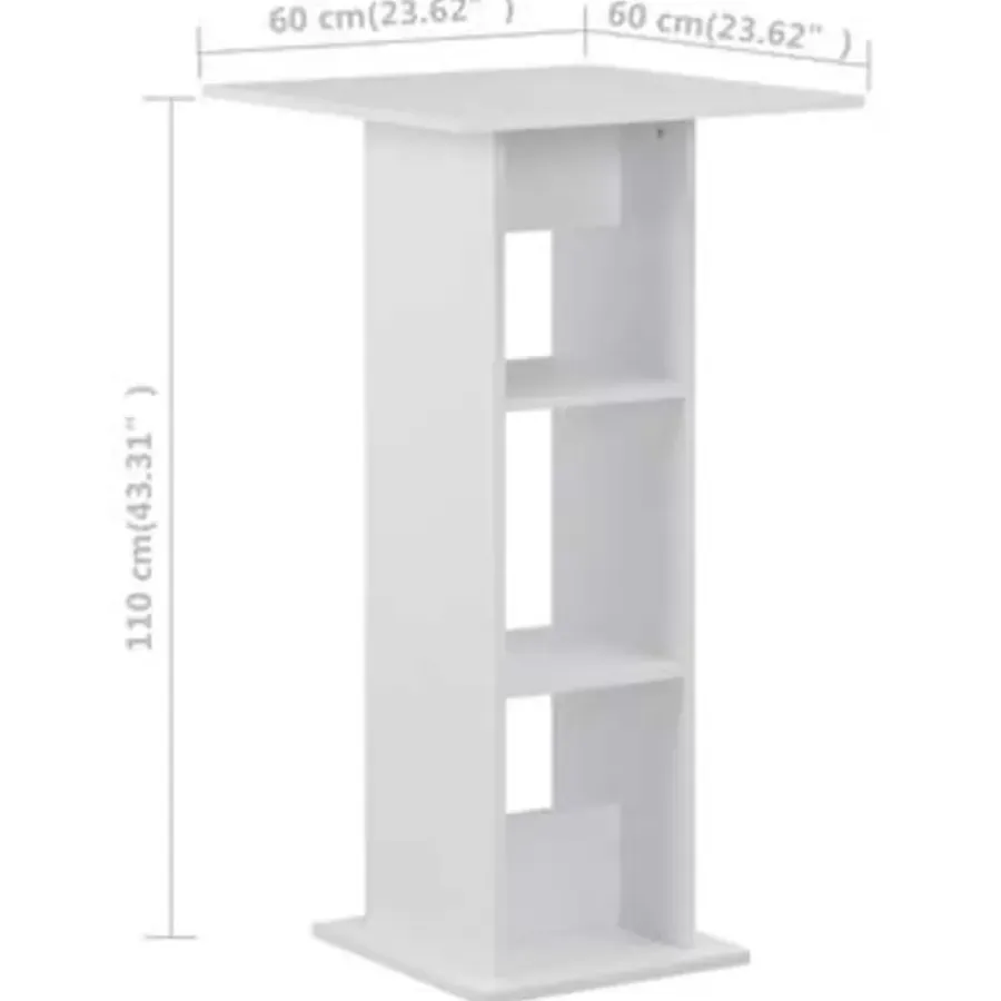 Bartafels-vidaXL - Bartafel - Wit - Bewerkt hout
