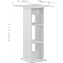 Bartafels-vidaXL - Bartafel - Wit - Bewerkt hout