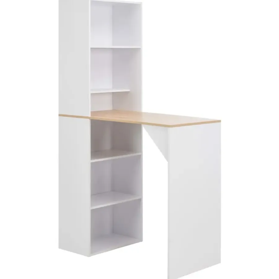 vidaXL - Bartafel - Wit - Bewerkt hout