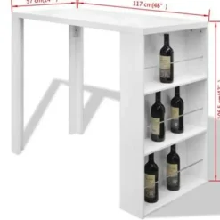 Bartafels-vidaXL - Bartafel - Wit - MDF