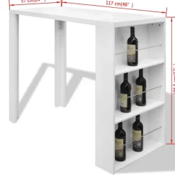Bartafels-vidaXL - Bartafel - Wit - MDF