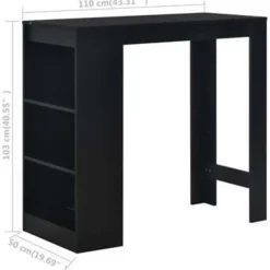Bartafels-vidaXL - Bartafel - Zwart - Bewerkt hout