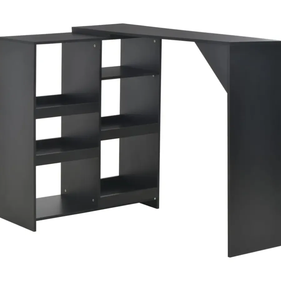 Bartafels-vidaXL - Bartafel - Zwart - Bewerkt hout