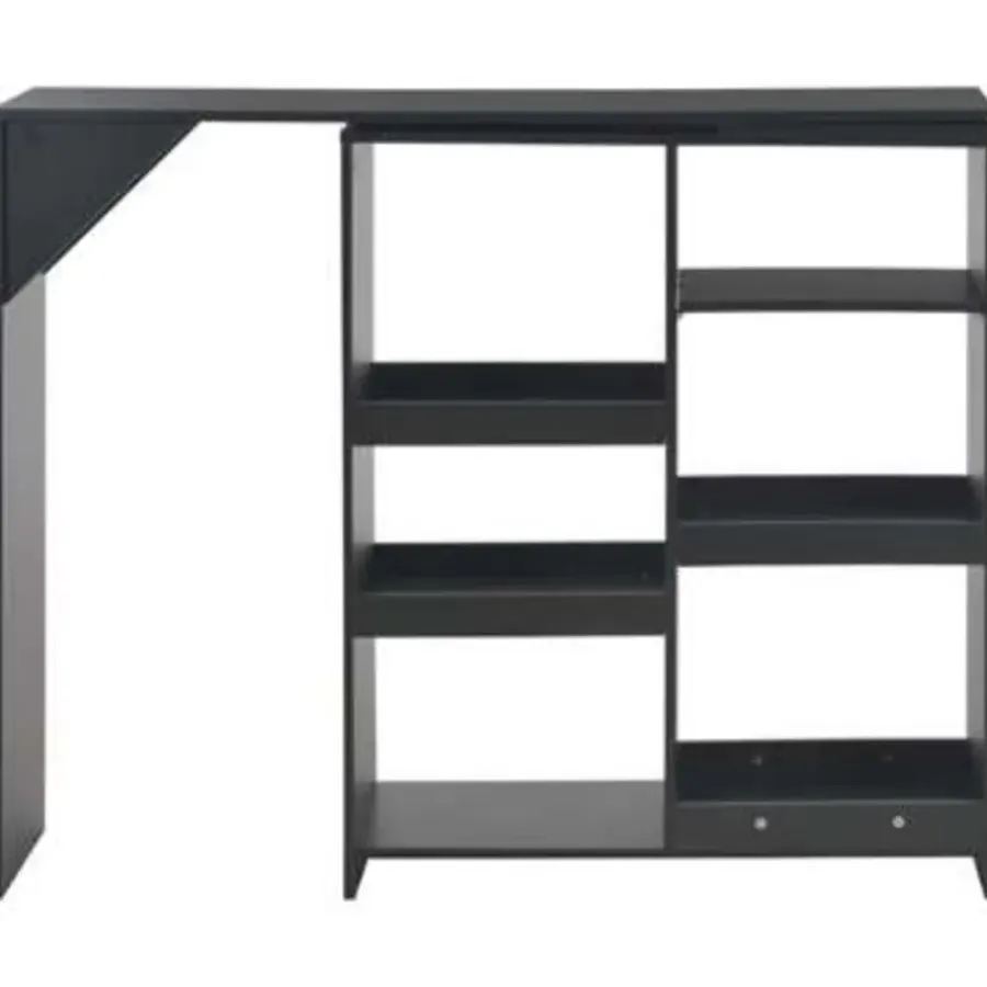 Bartafels-vidaXL - Bartafel - Zwart - Bewerkt hout