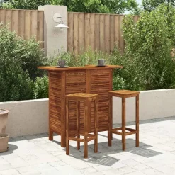 vidaXL - Bartafel En -stoelenset - Bruin - Acaciahout