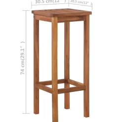 vidaXL - Bartafel En -stoelenset - Bruin - Acaciahout