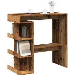 Bartafels-vidaXL - Bartafel met opbergruimte - Oud hout - Bewerkt hout - 100x48 cm
