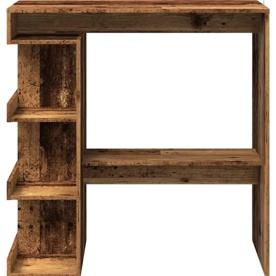 Bartafels-vidaXL - Bartafel met opbergruimte - Oud hout - Bewerkt hout - 100x48 cm