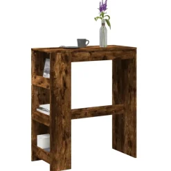 Bartafels-vidaXL - Bartafel met opbergruimte - Gerookt eiken - Bewerkt hout - 90x43 cm