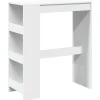 Bartafels-vidaXL - Bartafel met opbergruimte - Wit - Bewerkt hout - 90x43 cm